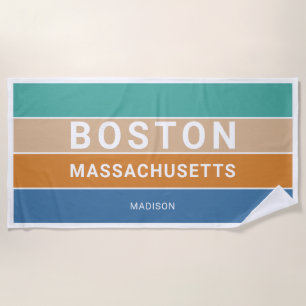 Toalla De Playa Nombre personalizado Boston Massachusetts / TU TEX