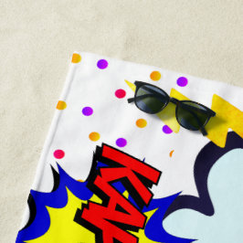 Toalla De Playa Nombre personalizado Comic Speech Bubbles Personal