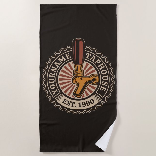 Toalla De Playa NOMBRE Personalizado Craft Beer Taphouse Brewery B (Anverso)