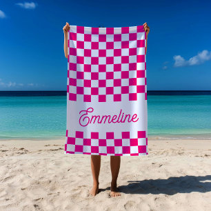 Toalla De Playa Nombre personalizado de corte con verificación de