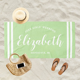 Toalla De Playa Nombre personalizado de fin de semana de Chicas ve