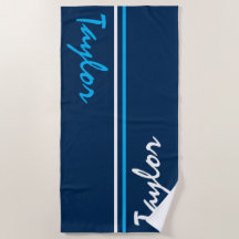 Nombre personalizado de franja azul, azul y blanca