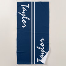 Nombre personalizado de franja blanca y azul de la