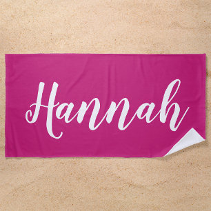 Toalla De Playa Nombre personalizado de guión de moda personalizad