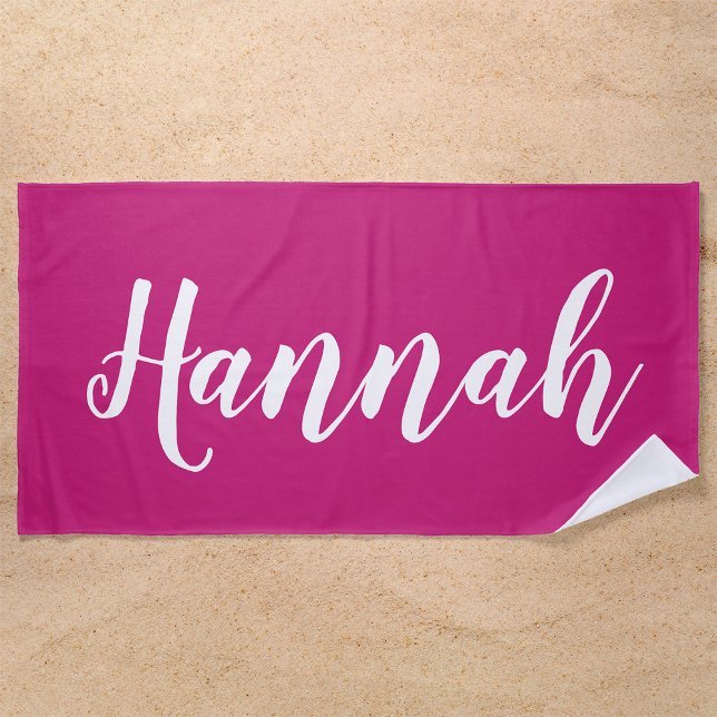 Toalla De Playa Nombre personalizado de guión de moda personalizad (Subido por el creador)
