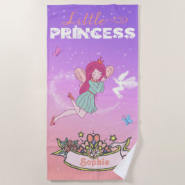 Toalla De Playa Nombre personalizado de la princesa de hadas de br