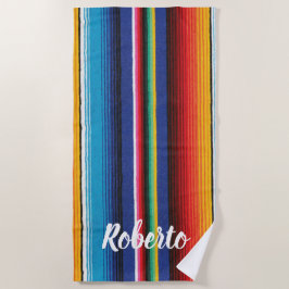 Toalla De Playa Nombre personalizado de Sunset Beach Surfing