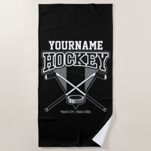 Toalla De Playa NOMBRE personalizado Jugador de hockey Equipo de p