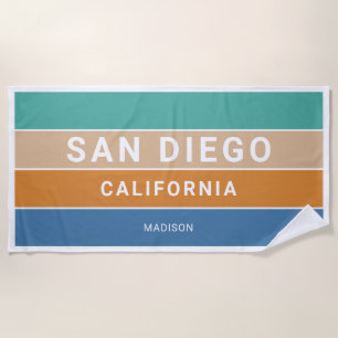 Toalla De Playa Nombre personalizado San Diego / TU TEXTO