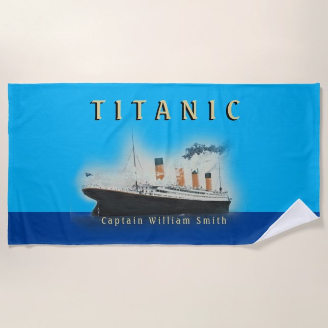 Toalla De Playa Nombre personalizado Titanic para niños (Anverso)
