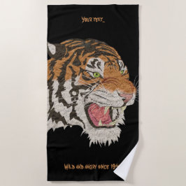 Toalla De Playa Nombre personalizado Un tigre amargo Asombroso tra