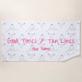 Toalla De Playa Nombre personalizado verano del patrón bikini mode