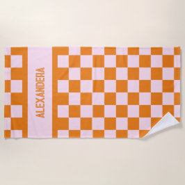 Toalla De Playa Nombre Pink Orange Sunset Bachelorette