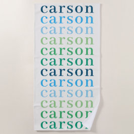 Toalla De Playa Nombre repetitivo personalizado simple para niños