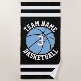 Toalla De Playa Nombre y número de jugador del equipo de baloncest