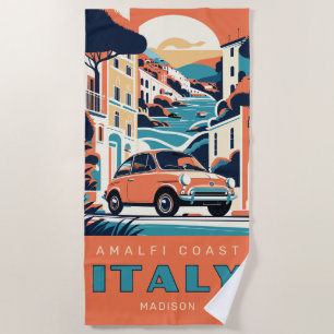 Toalla De Playa Nombre y texto personalizados Italia