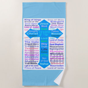 Toalla De Playa Nombres de Dios y Jesús