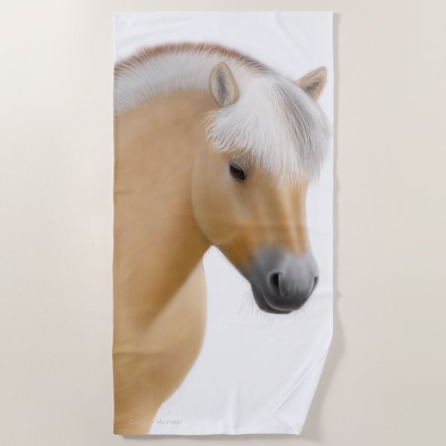 Toalla de playa noruega del arte del caballo del (Anverso)