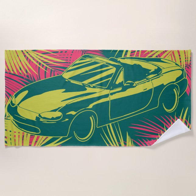 Toalla De Playa NOTA pegajosa Miata (Anverso)