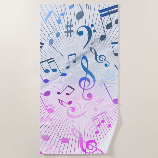 Toalla De Playa Notas musicales (Anverso)