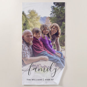 Toalla De Playa Novedad única Keepsake Nombre de familia Foto Reun