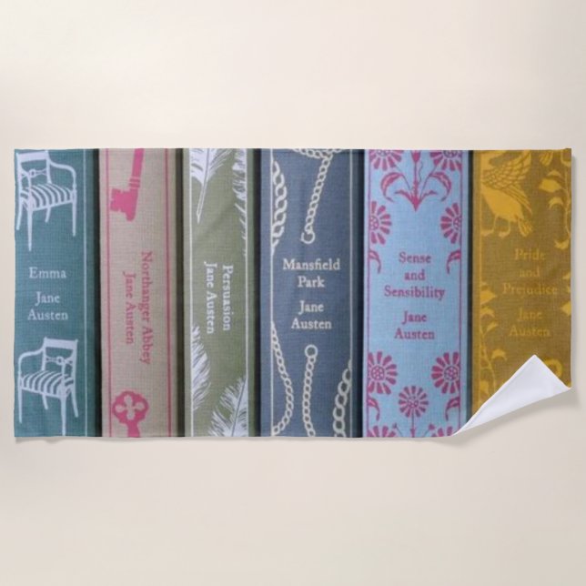 Toalla De Playa Novela de Jane Austen (Anverso)