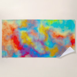 Toalla De Playa Nubes coloridas lanzan almohada
