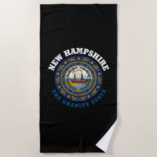 TOALLA DE PLAYA NUEVA BANDERA HAMPSHIRE GRANITE STATE