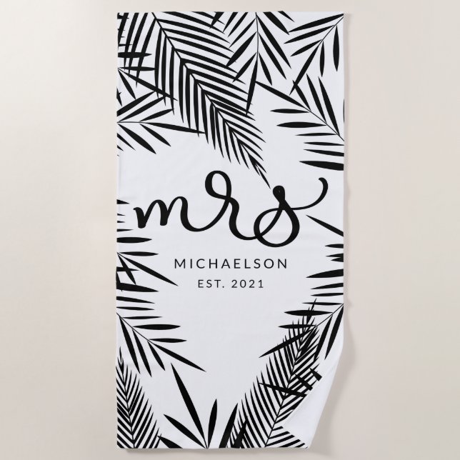 Toalla De Playa Nueva Señora | Hojas Tropicales (Anverso)