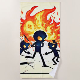 Toalla De Playa Obra artística de la llama humana