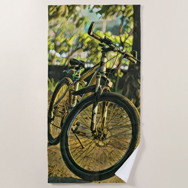 Toalla De Playa Obra de arte en bicicleta (Anverso)