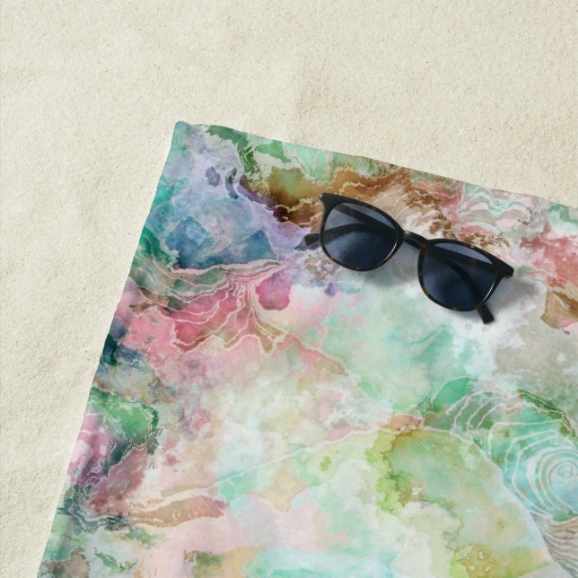 Toalla De Playa Ocean Abstract Watercolor Grunge Pattern  (In situ)