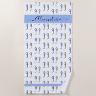 Toalla De Playa Ocean Seahorse Gris tropical azul