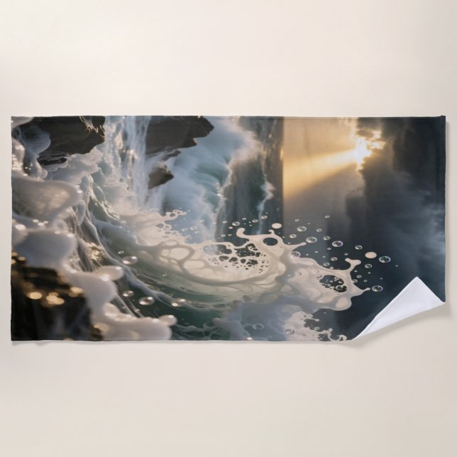 Toalla De Playa Ocean Waves & Sea Foam Beach Towel (Anverso)
