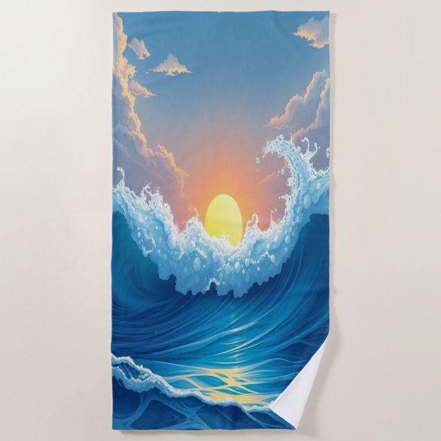 Toalla De Playa Ocean Waves & Sun Beach Towel (Anverso)
