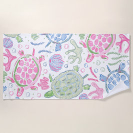 Toalla De Playa Océano costero de tortugas acuáticas