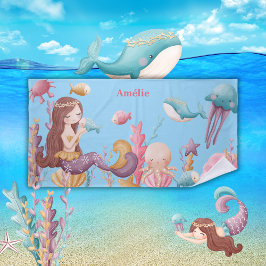 Toalla De Playa Océano de sirena personalizado chica