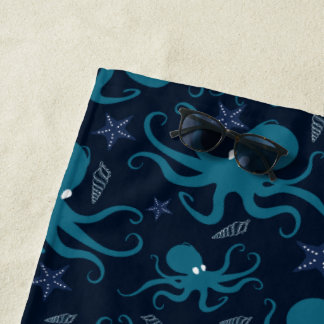 Toalla De Playa Octopus azul lindo