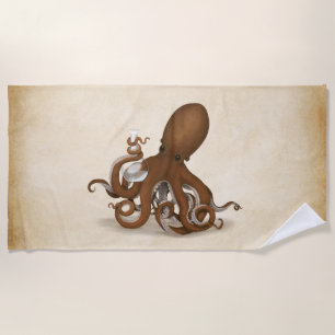 Toalla De Playa Octopus Holocausto Matraz Química Steampunk