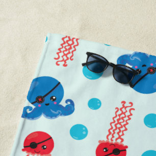 Toalla De Playa Octopus pirata, medusas piratas, animales marinos