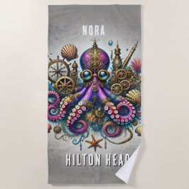 TOALLA DE PLAYA OCUPACIÓN DE LA PURPILA DE STEAMPUNK FUNKY