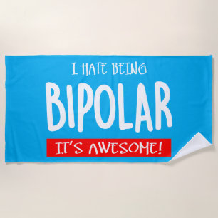 Toalla De Playa Odio ser bipolar
