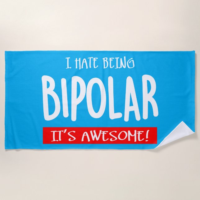 Toalla De Playa Odio ser bipolar (Anverso)