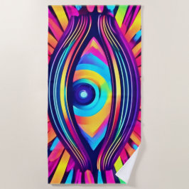 Toalla De Playa Ojo Neón del Cosmos