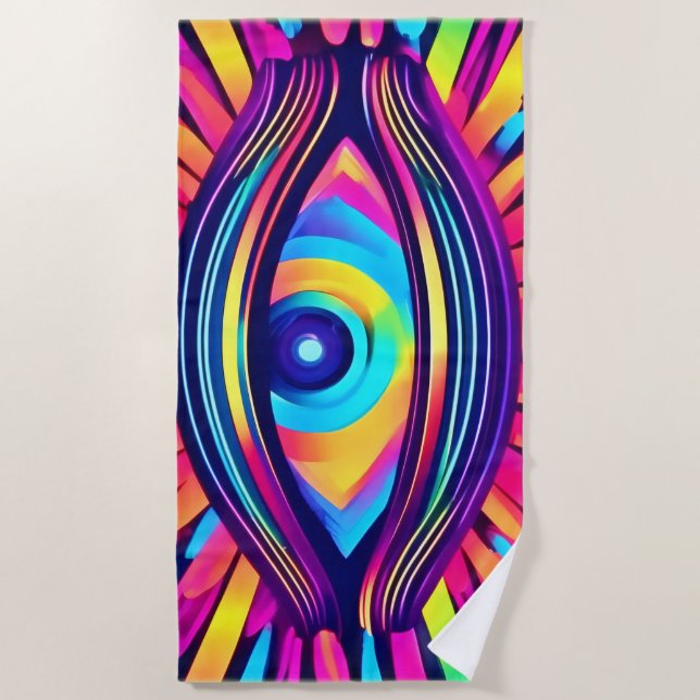 Toalla De Playa Ojo Neón del Cosmos (Anverso)