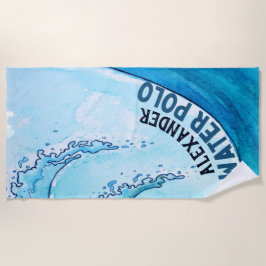 Toalla De Playa Ola de polo acuático monograma