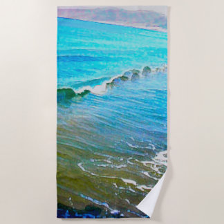 Toalla De Playa Olas de Acuarela