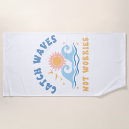 Toalla De Playa Olas de captura no preocupadas - Verano divertido