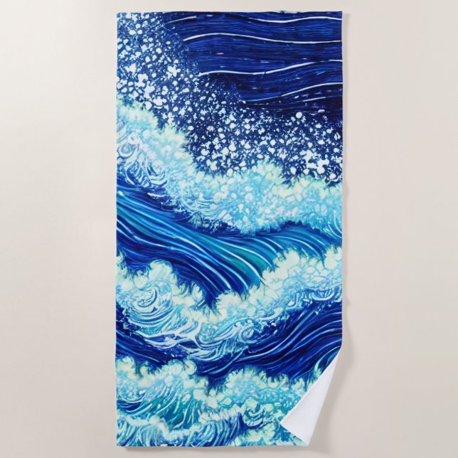 Toalla De Playa Olas del océano azul (Anverso)