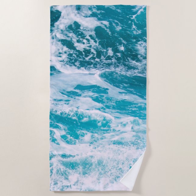 Toalla De Playa Olas del océano azul (Anverso)